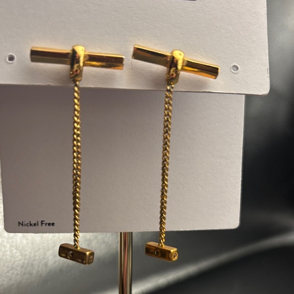 Nordstrom Gold Bar Chain Earrings - Picture 4 of 5
